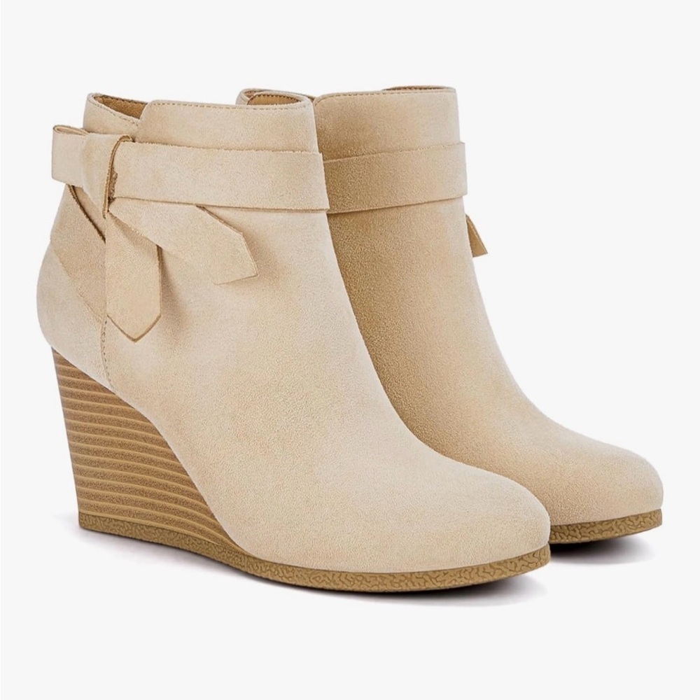 Amazon Tan Wedge Ankle Boots